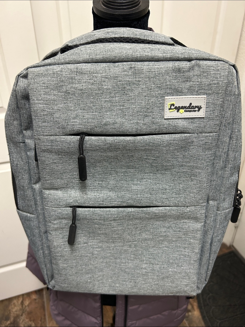 Gray Men's or Women’s Laptop Backpack - Lightweight Everyday Bag